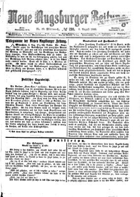 Neue Augsburger Zeitung Mittwoch 8. August 1866