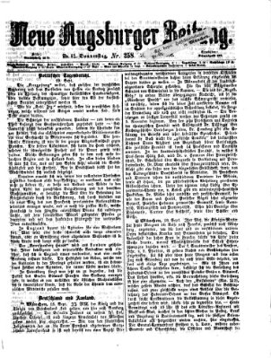 Neue Augsburger Zeitung Donnerstag 20. September 1866