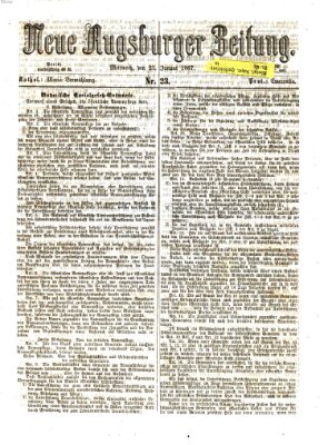 Neue Augsburger Zeitung Mittwoch 23. Januar 1867