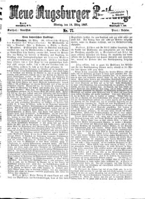 Neue Augsburger Zeitung Montag 18. März 1867