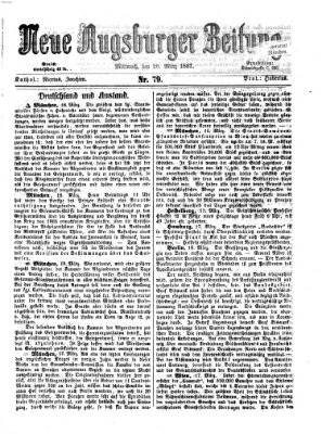Neue Augsburger Zeitung Mittwoch 20. März 1867