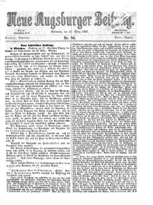 Neue Augsburger Zeitung Mittwoch 27. März 1867