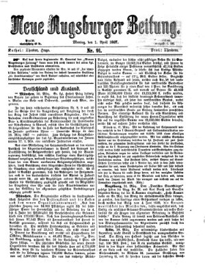 Neue Augsburger Zeitung Montag 1. April 1867
