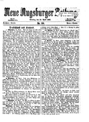 Neue Augsburger Zeitung Sonntag 28. April 1867