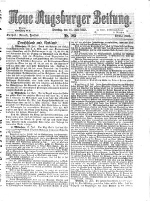 Neue Augsburger Zeitung Dienstag 16. Juli 1867