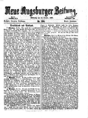 Neue Augsburger Zeitung Mittwoch 30. Oktober 1867