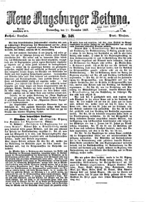 Neue Augsburger Zeitung Donnerstag 19. Dezember 1867