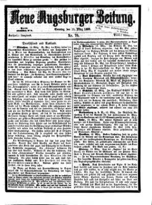 Neue Augsburger Zeitung Sonntag 15. März 1868