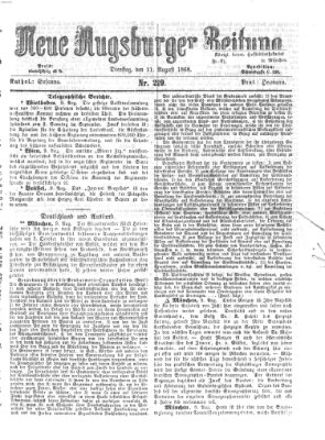 Neue Augsburger Zeitung Dienstag 11. August 1868