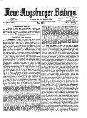 Neue Augsburger Zeitung Dienstag 25. August 1868