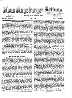 Neue Augsburger Zeitung Sonntag 6. Dezember 1868
