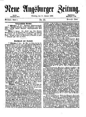 Neue Augsburger Zeitung Sonntag 10. Januar 1869