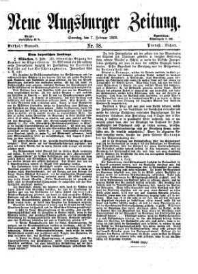 Neue Augsburger Zeitung Sonntag 7. Februar 1869