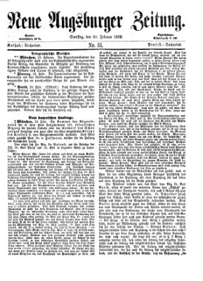 Neue Augsburger Zeitung Samstag 20. Februar 1869