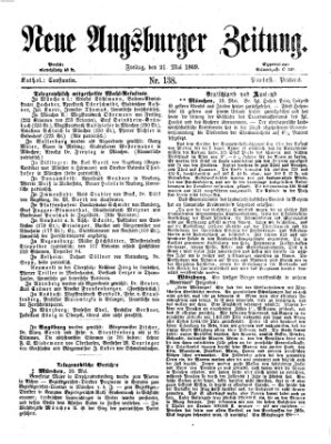 Neue Augsburger Zeitung Freitag 21. Mai 1869