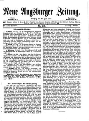 Neue Augsburger Zeitung Dienstag 27. Juli 1869