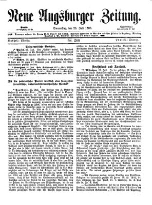 Neue Augsburger Zeitung Donnerstag 29. Juli 1869