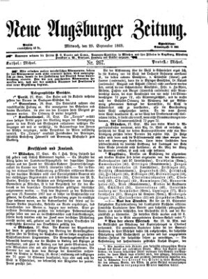 Neue Augsburger Zeitung Mittwoch 29. September 1869