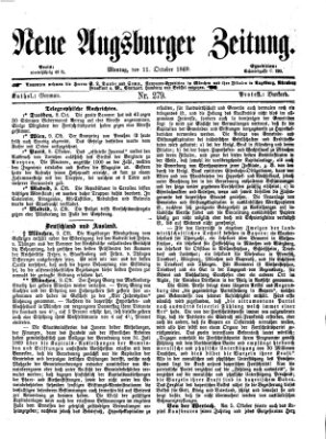 Neue Augsburger Zeitung Montag 11. Oktober 1869
