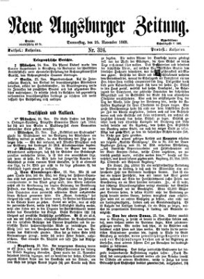 Neue Augsburger Zeitung Donnerstag 25. November 1869