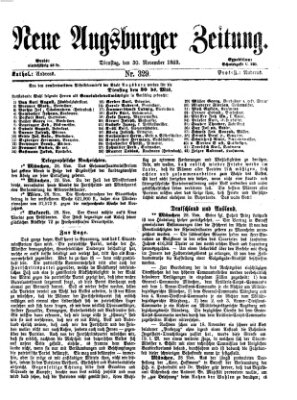 Neue Augsburger Zeitung Dienstag 30. November 1869