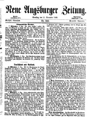 Neue Augsburger Zeitung Samstag 11. Dezember 1869