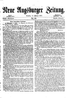 Neue Augsburger Zeitung Samstag 19. Februar 1870