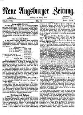 Neue Augsburger Zeitung Samstag 19. März 1870