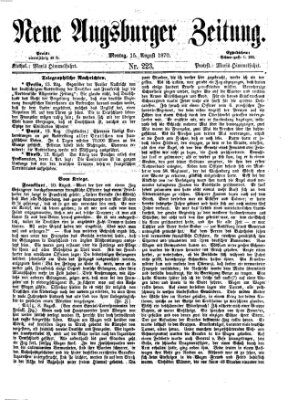 Neue Augsburger Zeitung Montag 15. August 1870
