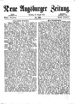 Neue Augsburger Zeitung Samstag 20. August 1870