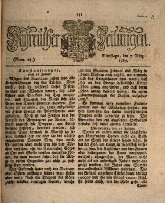 Bayreuther Zeitung Dienstag 7. März 1769