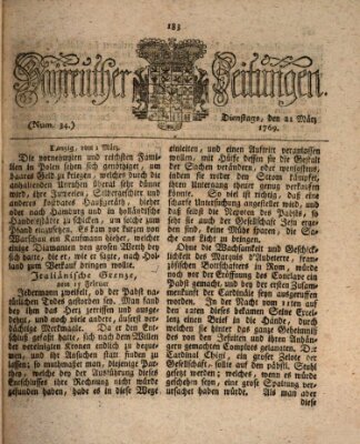 Bayreuther Zeitung Dienstag 21. März 1769