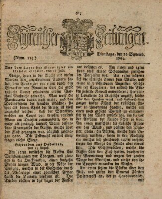 Bayreuther Zeitung Dienstag 26. September 1769