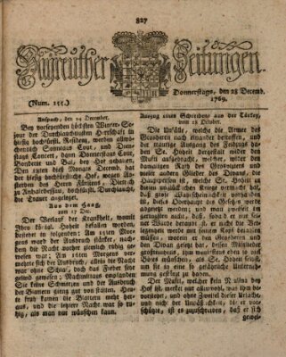 Bayreuther Zeitung Donnerstag 28. Dezember 1769