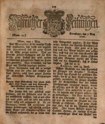 Bayreuther Zeitung Dienstag 7. Mai 1776