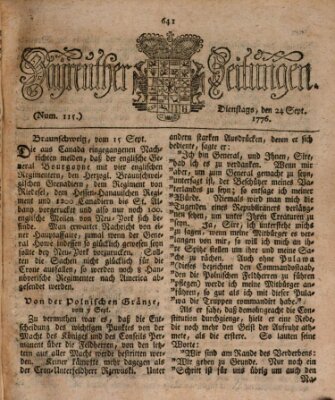 Bayreuther Zeitung Dienstag 24. September 1776