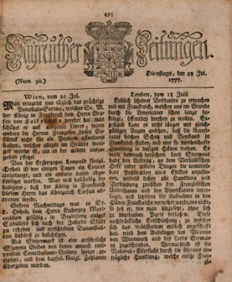Bayreuther Zeitung Dienstag 29. Juli 1777