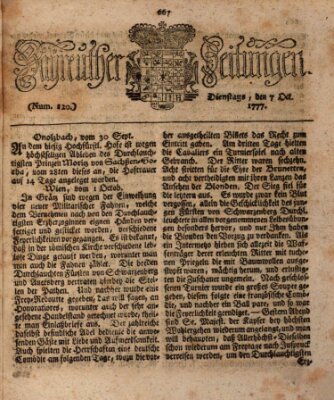 Bayreuther Zeitung Dienstag 7. Oktober 1777