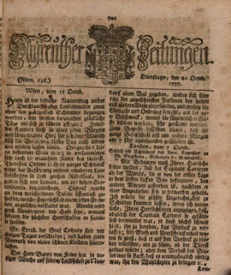 Bayreuther Zeitung Dienstag 21. Oktober 1777
