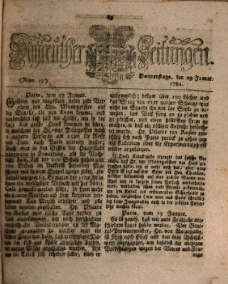 Bayreuther Zeitung Donnerstag 29. Januar 1784