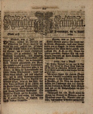 Bayreuther Zeitung Donnerstag 12. August 1784