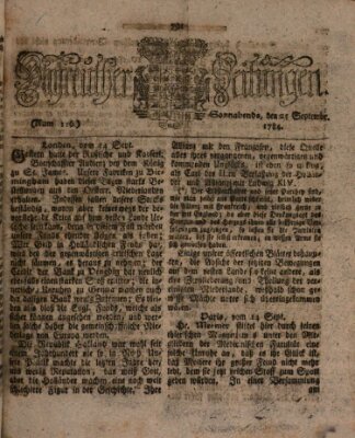Bayreuther Zeitung Samstag 25. September 1784