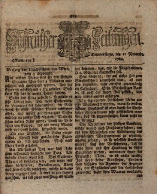 Bayreuther Zeitung Donnerstag 11. November 1784