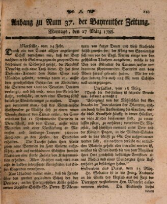 Bayreuther Zeitung Montag 27. März 1786