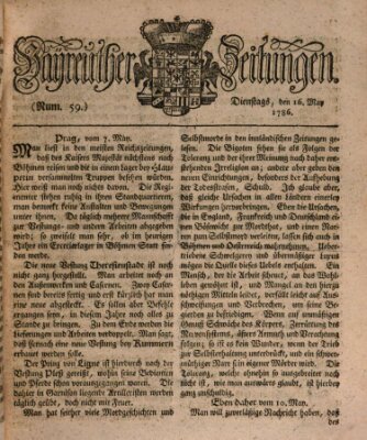 Bayreuther Zeitung Dienstag 16. Mai 1786