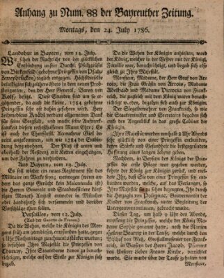 Bayreuther Zeitung Montag 24. Juli 1786
