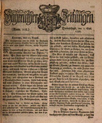 Bayreuther Zeitung Donnerstag 7. September 1786
