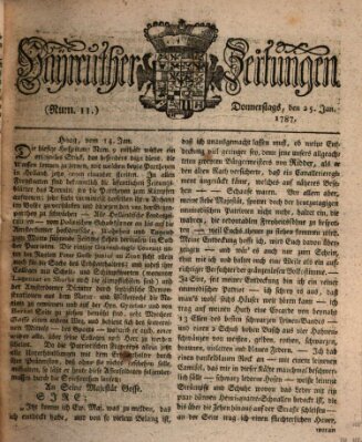 Bayreuther Zeitung Donnerstag 25. Januar 1787