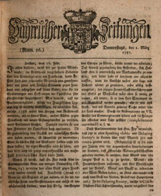 Bayreuther Zeitung Donnerstag 1. März 1787