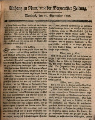 Bayreuther Zeitung Montag 10. September 1787